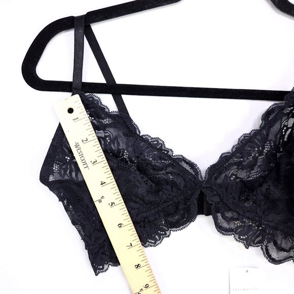 Free People Intimately Bra Lace Sheer Wireless Size Medium Black Adjustible - Picture 12 of 13
